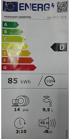 Nuova Energy Label Lavastoviglie.