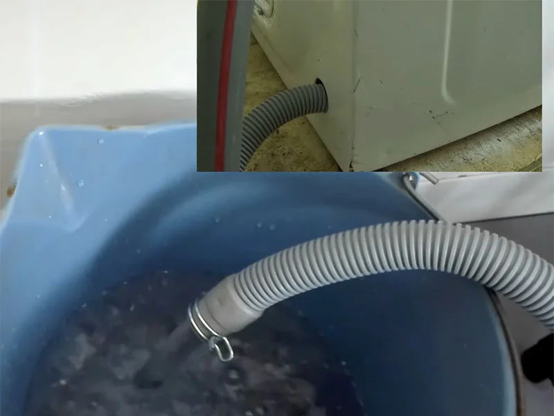 svuotare acqua cestello lavatrice da tubo scarico